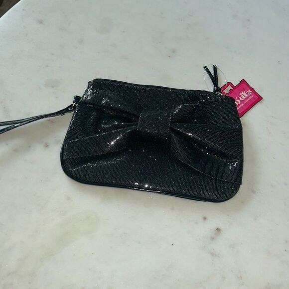 New Vintage black sparkler Caboodles bow wristlet - Picture 2 of 6